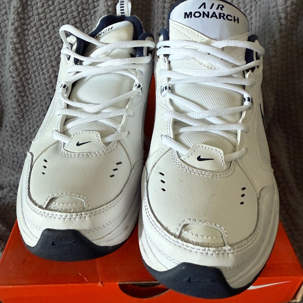 Nike Air Monarch IV White and Black Trainers